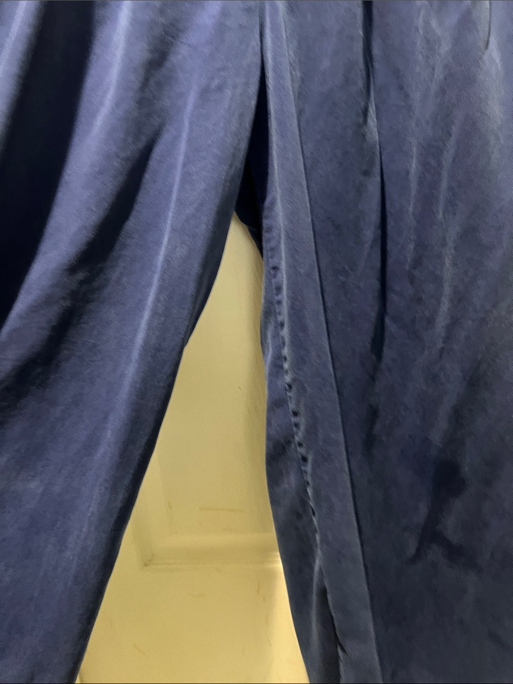 Women's Navy Blue Flare Wide Leg Pants - Picture 8 of 11